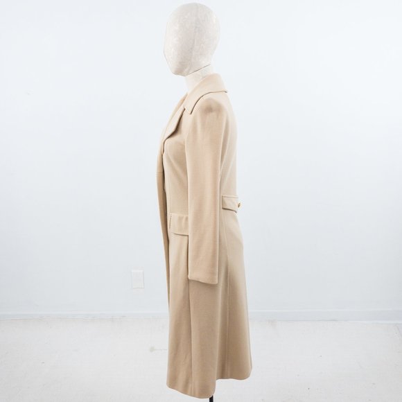 Vintage S/M Wool Knit Princess Overcoat Cream Tan - Picture 6 of 11